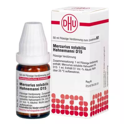 MERCURIUS SOLUBILIS Hahnemanni D 15 Laimennus, 50 ml