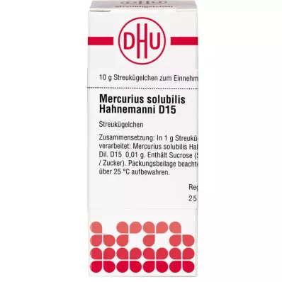 MERCURIUS SOLUBILIS Hahnemanni D 15 palloa, 10 g