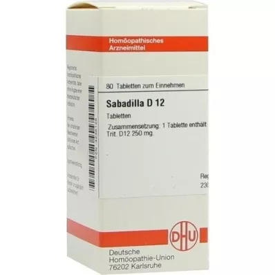 SABADILLA D 12 tablettia, 80 kpl