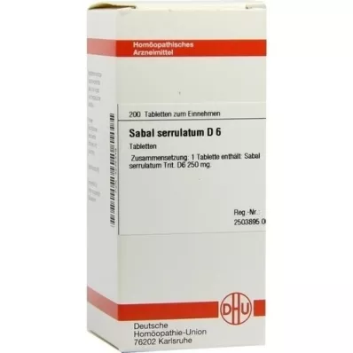 SABAL SERRULATUM D 6 tablettia, 200 kpl