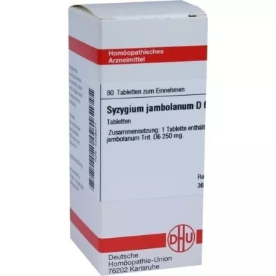 SYZYGIUM JAMBOLANUM D 6 tablettia, 80 kpl