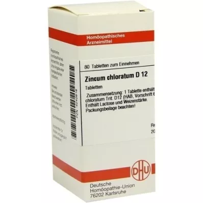 ZINCUM CHLORATUM D 12 tablettia, 80 kpl