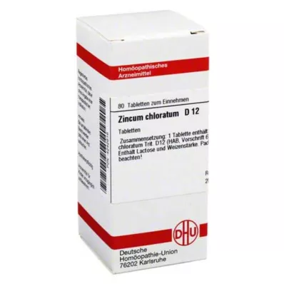 ZINCUM CHLORATUM D 12 tablettia, 80 kpl