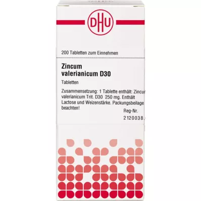 ZINCUM VALERIANICUM D 30 tablettia, 200 kpl