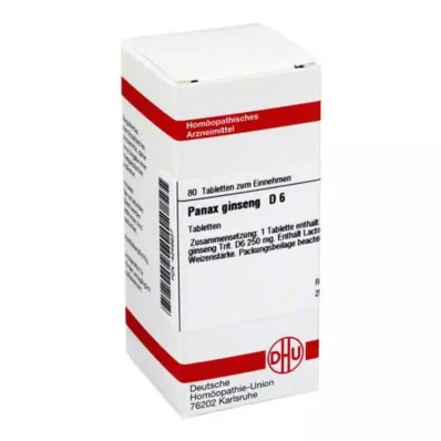 PANAX GINSENG D 6 tablettia, 80 kpl