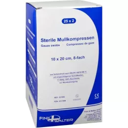 MULLKOMPRESSEN 10x20 cm steriili 8x, 25X2 kpl