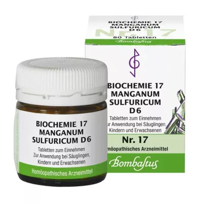 BIOCHEMIE 17 Manganum sulphuricum D 6 tablettia, 80 kpl