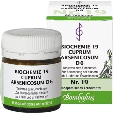 BIOCHEMIE 19 Cuprum arsenicosum D 6 tablettia, 80 kpl