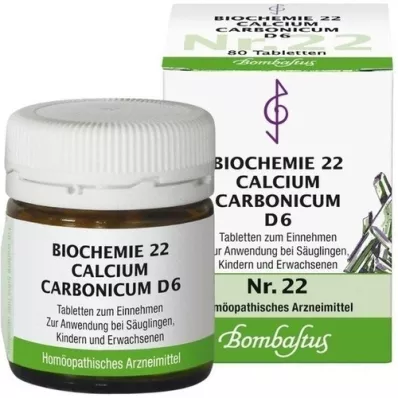 BIOCHEMIE 22 Kalsium hiilihappo D 6 tablettia, 80 kpl
