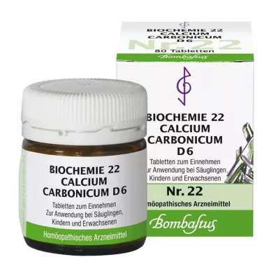 BIOCHEMIE 22 Kalsium hiilihappo D 6 tablettia, 80 kpl BIOCHEMIE 22 Kalsium hiilihappo D 6 tablettia, 80 kpl