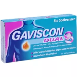 GAVISCON Dual 250mg/106.5mg/187.5mg purutabletit, 16 kpl