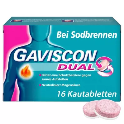 GAVISCON Dual 250mg/106.5mg/187.5mg purutabletit, 16 kpl