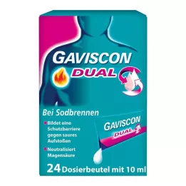 GAVISCON Dual 500mg/213mg/325mg Suspens.in pussi, 24X10 ml