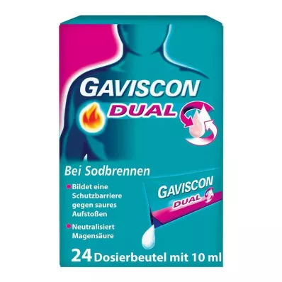 GAVISCON Dual 500mg/213mg/325mg Suspens.in pussi, 24X10 ml