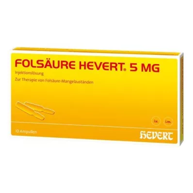 FOLSÄURE HEVERT 5 mg:n ampullit, 10 kpl