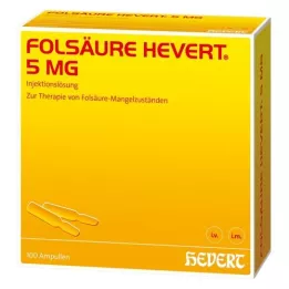 FOLSÄURE HEVERT 5 mg:n ampullit, 100 kpl