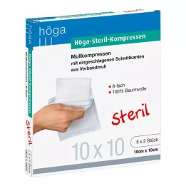 HÖGA-KOMPRESSEN 10x10 cm steriili 8x, 5X2 kpl