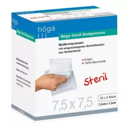HÖGA-KOMPRESSEN 7,5x7,5 cm steriili 8x, 25X2 kpl