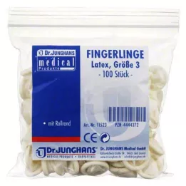 FINGERLING OP Lateksi kokoa 3 rullattuna, 100 kpl