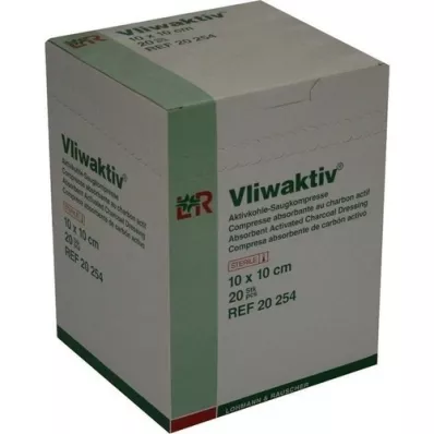VLIWAKTIV Aktiivihiilen imupakkaus steriili 10x10 cm, 20 kpl