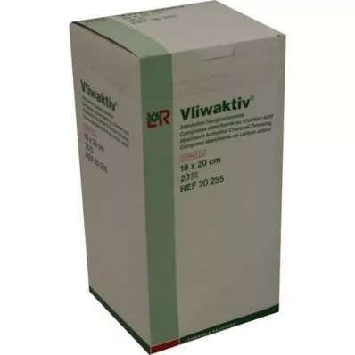 VLIWAKTIV Aktiivihiili-imupakkaus steriili 10x20 cm, 20 kpl