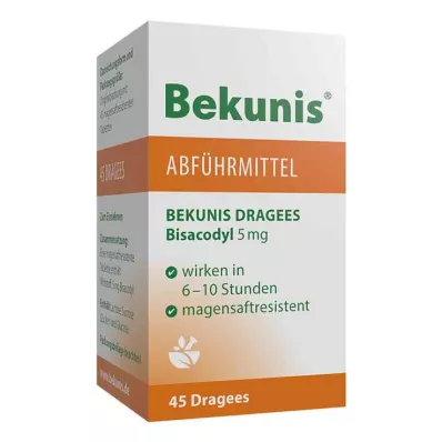 BEKUNIS Dragees Bisacodyl 5 mg enteropäällysteiset tabletit, 45 kpl BEKUNIS Dragees Bisacodyl 5 mg enteropäällysteiset tabletit, 45 kpl