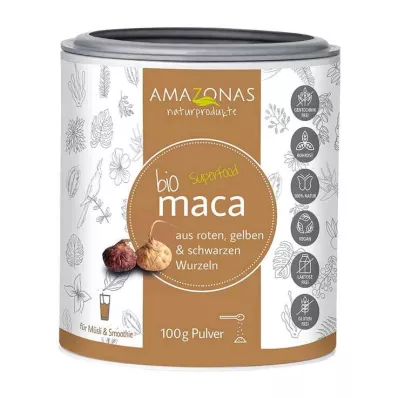 MACA 100 % puhdas orgaaninen jauhe, 100 g