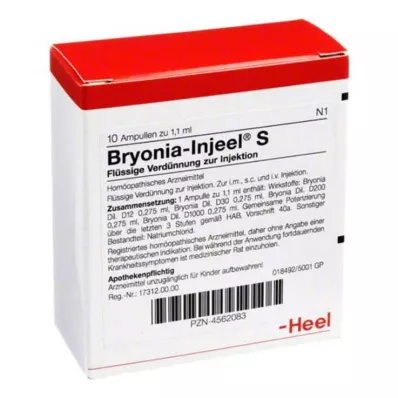 BRYONIA INJEEL S Ampullit, 10 kpl BRYONIA INJEEL S Ampullit, 10 kpl