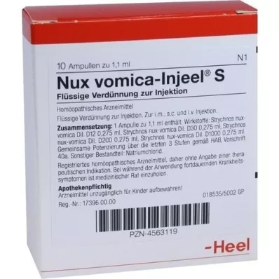 NUX VOMICA INJEEL S Ampullit, 10 kpl