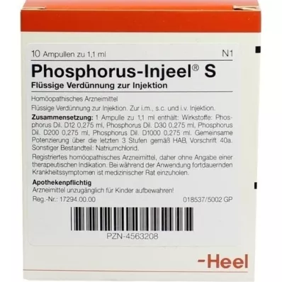 PHOSPHORUS INJEEL S Ampullit, 10 kpl