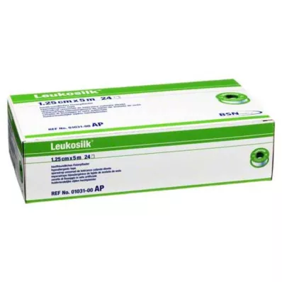 LEUKOSILK 1,25 cmx5 m, 24 kpl LEUKOSILK 1,25 cmx5 m, 24 kpl