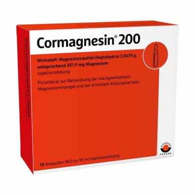 CORMAGNESIN 200 ampullia, 10X10 ml