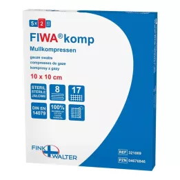 MULLKOMPRESSEN 10x10 cm steriili 8x, 5X2 kpl