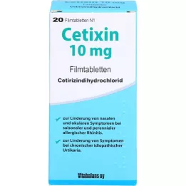 CETIXIN 10 mg kalvopäällysteiset tabletit, 20 kpl