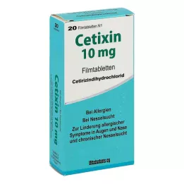 CETIXIN 10 mg kalvopäällysteiset tabletit, 20 kpl