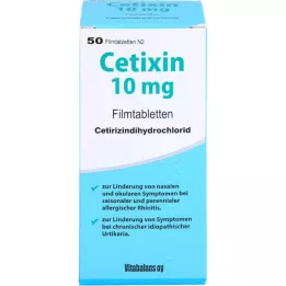 CETIXIN 10 mg kalvopäällysteiset tabletit, 50 kpl