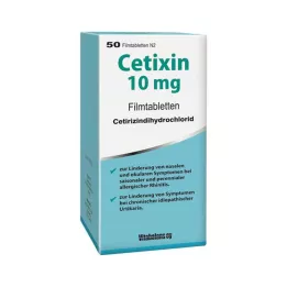 CETIXIN 10 mg kalvopäällysteiset tabletit, 50 kpl