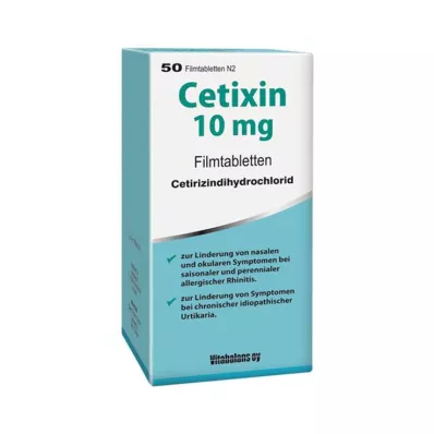 CETIXIN 10 mg kalvopäällysteiset tabletit, 50 kpl CETIXIN 10 mg kalvopäällysteiset tabletit, 50 kpl