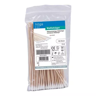 WATTETRÄGER 15 cm w.pieni puuvillapää, 100 kpl WATTETRÄGER 15 cm w.pieni puuvillapää, 100 kpl