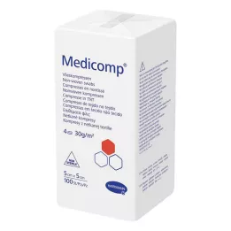 MEDICOMP Kuitukangas, ei-steriili 5x5 cm 4-kertainen, 100 kpl