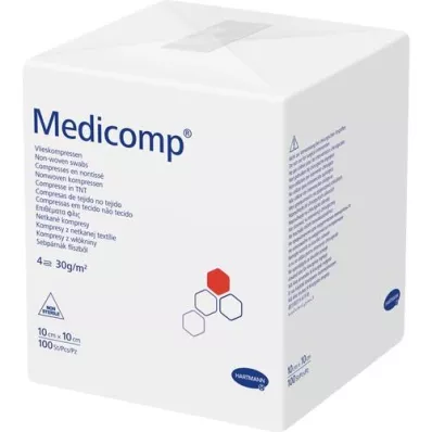 MEDICOMP Kuitukangas, ei-steriili 10x10 cm 4-kertainen, 100 kpl
