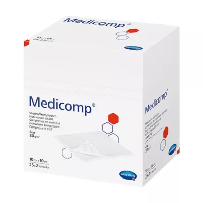 MEDICOMP Kuitukangas, ei-steriili 10x10 cm 4-kertainen, 100 kpl