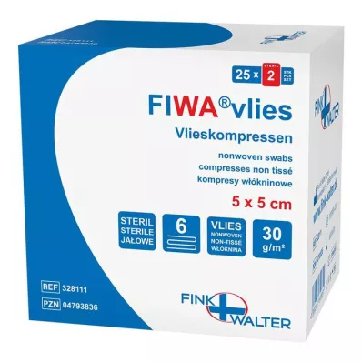 VLIESKOMPRESSEN 5x5 cm steriili 6x, 25X2 kpl VLIESKOMPRESSEN 5x5 cm steriili 6x, 25X2 kpl