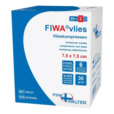VLIESKOMPRESSEN 7,5x7,5 cm steriili 6x, 25X2 kpl VLIESKOMPRESSEN 7,5x7,5 cm steriili 6x, 25X2 kpl
