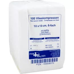 VLIESKOMPRESSEN 10x10 cm ei-steriili 6x, 100 kpl