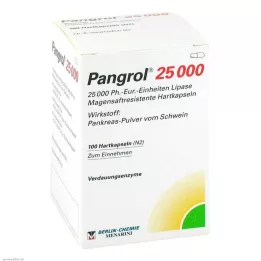 PANGROL 25.000 kovaa korkkia, joissa on enteropäällysteinen pelletti, 100 kpl