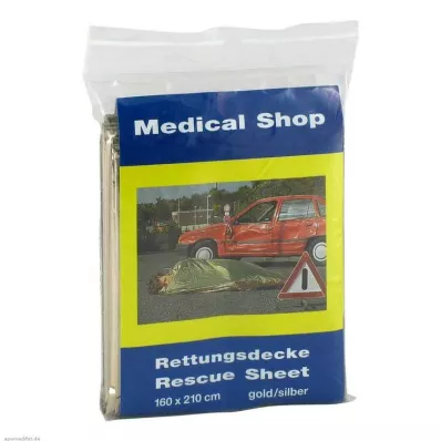 RETTUNGSDECKE YPSISAVE 160x210 cm kulta/hopea, 1 kpl