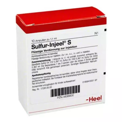 SULFUR INJEEL S Ampullit, 10 kpl SULFUR INJEEL S Ampullit, 10 kpl