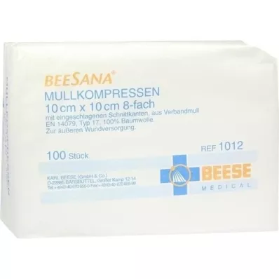 MULLKOMPRESSEN 10x10 cm ei-steriili 8x, 100 kpl