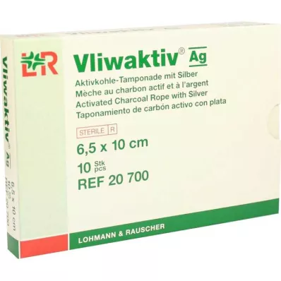 VLIWAKTIV AG Aktiivihiilitamponi hopealla 6,5x10 cm, 10 kpl VLIWAKTIV AG Aktiivihiilitamponi hopealla 6,5x10 cm, 10 kpl